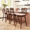 Costway 29" Bar Stool Wooden Chair Set of 1/2/3/4 with Contoured Backrest Swivel Padded Seat Oak